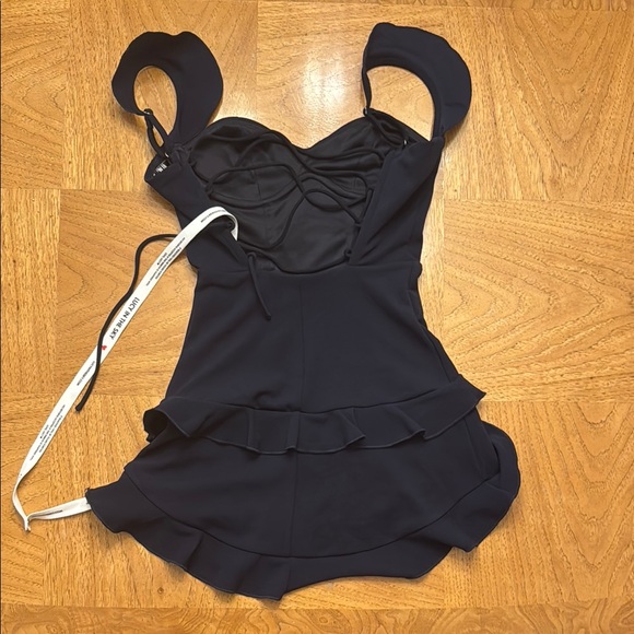 Chic Navy Ruffled Dress - Picture 3 of 3